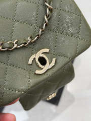 Uubags Chanel Backpack Grained Shiny Calfskin & Gold-Tone Metal Coral Khaki Green 21.5x19.5x12cm - 2