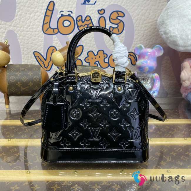 Uubags Louis Vuitton M13169 Alma BB Bag In Black Varnished Epi Cowhide Leather 23,5x17,5x11,5cm - 1