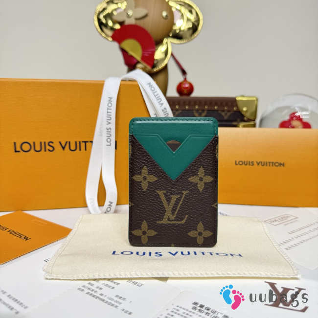Uubags Louis Vuitton M12855 Porte-Carte Magnet Card Holder Borneo Green 6.5x9.5x0.5cm - 1