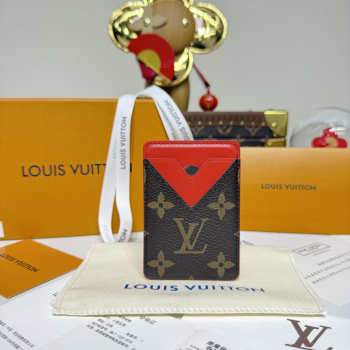 Uubags Louis Vuitton M12855 Porte-Carte Magnet Card Holder Sari Red 6.5x9.5x0.5cm