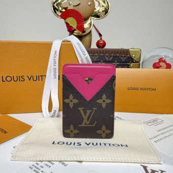 Uubags Louis Vuitton M12855 Porte-Carte Magnet Card Holder Pondichery Pink 6.5x9.5x0.5cm