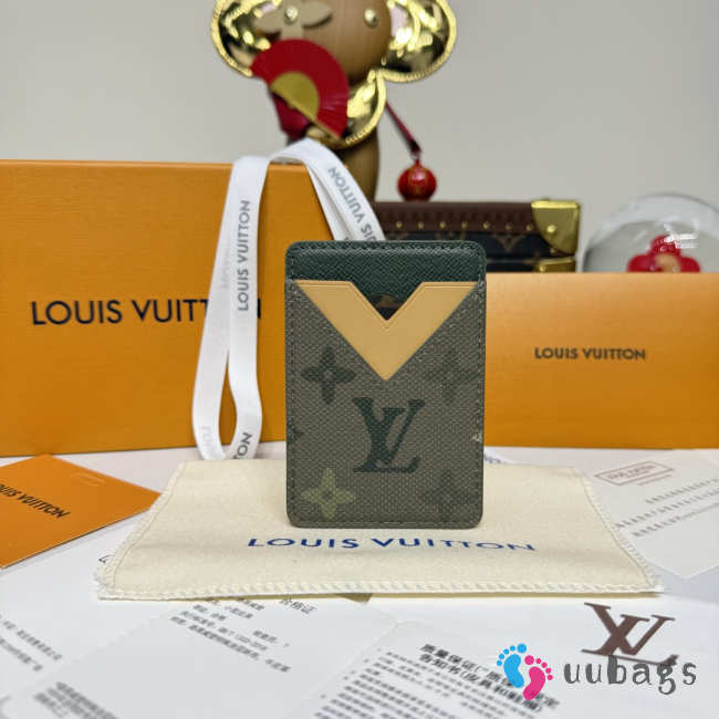 Uubags Louis Vuitton M27087 Magnetic Card Holder Khaki 6.5x0.5x9.5cm - 1