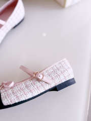 Uubags Chanel ballet flats tweed & grosgrain, pink, black & white - 6