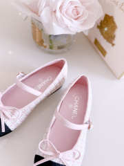 Uubags Chanel ballet flats tweed & grosgrain, pink, black & white - 2