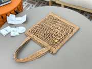 Uubags Chloe Summer Banana tote bag in summery beige raffia 33x37x2cm - 5