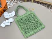 Uubags Chloe Summer Banana tote bag in tea leaf green raffia 33x37x2cm - 6