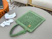 Uubags Chloe Summer Banana tote bag in tea leaf green raffia 33x37x2cm - 5