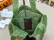 Uubags Chloe Summer Banana tote bag in tea leaf green raffia 33x37x2cm - 3