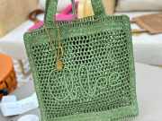 Uubags Chloe Summer Banana tote bag in tea leaf green raffia 33x37x2cm - 2