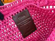 Uubags Chloe Summer Banana tote bag in fuchsia rose raffia 33x37x2cm - 6
