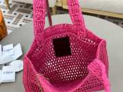 Uubags Chloe Summer Banana tote bag in fuchsia rose raffia 33x37x2cm - 5