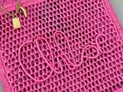 Uubags Chloe Summer Banana tote bag in fuchsia rose raffia 33x37x2cm - 4