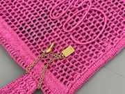 Uubags Chloe Summer Banana tote bag in fuchsia rose raffia 33x37x2cm - 2