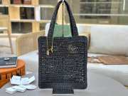 Uubags Chloe Summer Banana tote bag in black raffia 33x37x2cm - 1