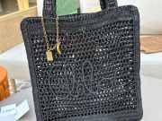 Uubags Chloe Summer Banana tote bag in black raffia 33x37x2cm - 2