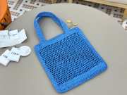 Uubags Chloe Summer Banana tote bag in stormy sea raffia 33x37x2cm - 4
