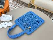 Uubags Chloe Summer Banana tote bag in stormy sea raffia 33x37x2cm - 3