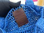 Uubags Chloe Summer Banana tote bag in stormy sea raffia 33x37x2cm - 2