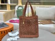 Uubags Chloe Summer Banana tote bag in clay brown raffia 33x37x2cm - 1