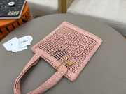 Uubags Chloe Summer Banana tote bag in light pink raffia 33x37x2cm - 5