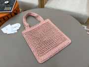 Uubags Chloe Summer Banana tote bag in light pink raffia 33x37x2cm - 4