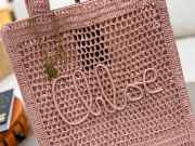Uubags Chloe Summer Banana tote bag in light pink raffia 33x37x2cm - 3