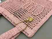 Uubags Chloe Summer Banana tote bag in light pink raffia 33x37x2cm - 2