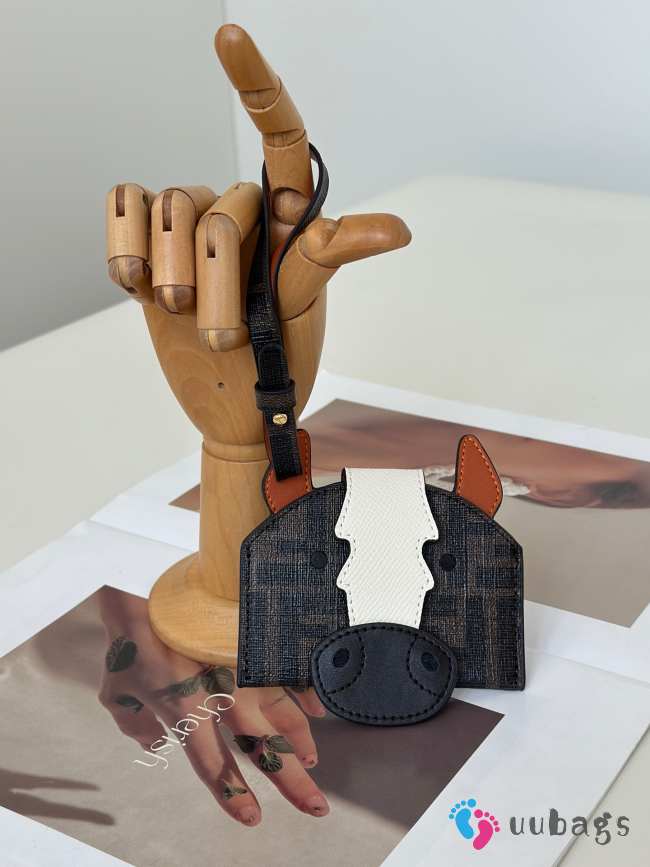 Uubags Fendi Best Friends Forever card case card holder in FF fabric and black leather - 1