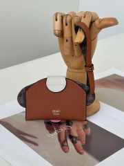 Uubags Fendi Best Friends Forever Card Case Brown FF leather and fabric card holder - 6