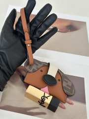 Uubags Fendi Best Friends Forever Card Case Brown FF leather and fabric card holder - 4