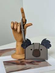 Uubags Fendi Best Friends Forever Card Case Dove grey leather and grey FF fabric card holder - 1