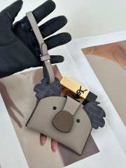 Uubags Fendi Best Friends Forever Card Case Dove grey leather and grey FF fabric card holder - 2