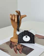 Uubags Fendi Best Friends Forever Card Case Card holder in brown FF fabric and camelia leather - 1