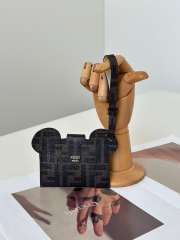 Uubags Fendi Best Friends Forever Card Case Card holder in brown FF fabric and camelia leather - 6