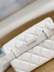 Uubags Chanel Quilted Leather Waist Belt Bag In White 18x3.5x12cm - 6
