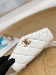 Uubags Chanel Quilted Leather Waist Belt Bag In White 18x3.5x12cm - 4