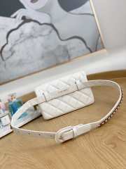 Uubags Chanel Quilted Leather Waist Belt Bag In White 18x3.5x12cm - 3
