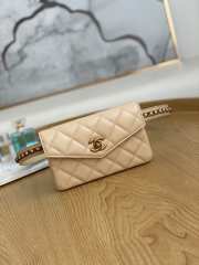 Uubags Chanel Quilted Leather Waist Belt Bag In Beige 18x3.5x12cm - 1