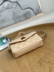 Uubags Chanel Quilted Leather Waist Belt Bag In Beige 18x3.5x12cm - 5