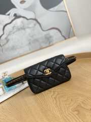 Uubags Chanel Quilted Leather Waist Belt Bag In Black 18x3.5x12cm - 1