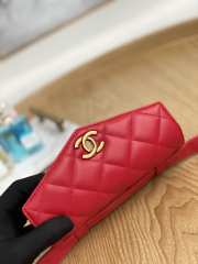 Uubags Chanel Quilted Leather Waist Belt Bag In Red 18x3.5x12cm - 6