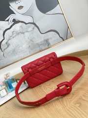 Uubags Chanel Quilted Leather Waist Belt Bag In Red 18x3.5x12cm - 4