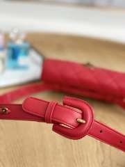 Uubags Chanel Quilted Leather Waist Belt Bag In Red 18x3.5x12cm - 3