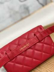 Uubags Chanel Quilted Leather Waist Belt Bag In Red 18x3.5x12cm - 2