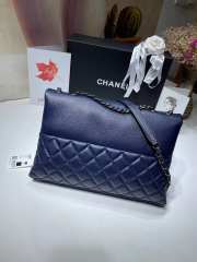Uubags Chanel CC Quilted Lambskin Flap Shoulder Bag In Navy Blue 32x7.5x19cm - 4