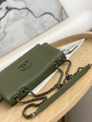 Uubags Chanel CC Quilted Lambskin Flap Shoulder Bag In Green 32x7.5x19cm - 4