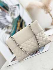Uubags Chanel CC Quilted Lambskin Flap Shoulder Bag In Off-white 32x7.5x19cm - 4