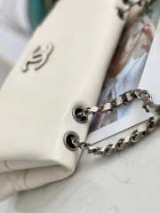 Uubags Chanel CC Quilted Lambskin Flap Shoulder Bag In Off-white 32x7.5x19cm - 2