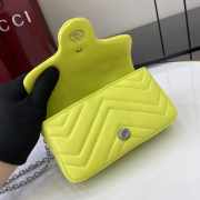 Uubags Gucci GG Marmont Mini Shoulder Bag In Lime Green Lambskin Leather 16.5x9.5x4.5cm - 3