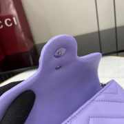 Uubags Gucci GG Marmont Mini Shoulder Bag In Purple Lambskin Leather 16.5x9.5x4.5cm - 5